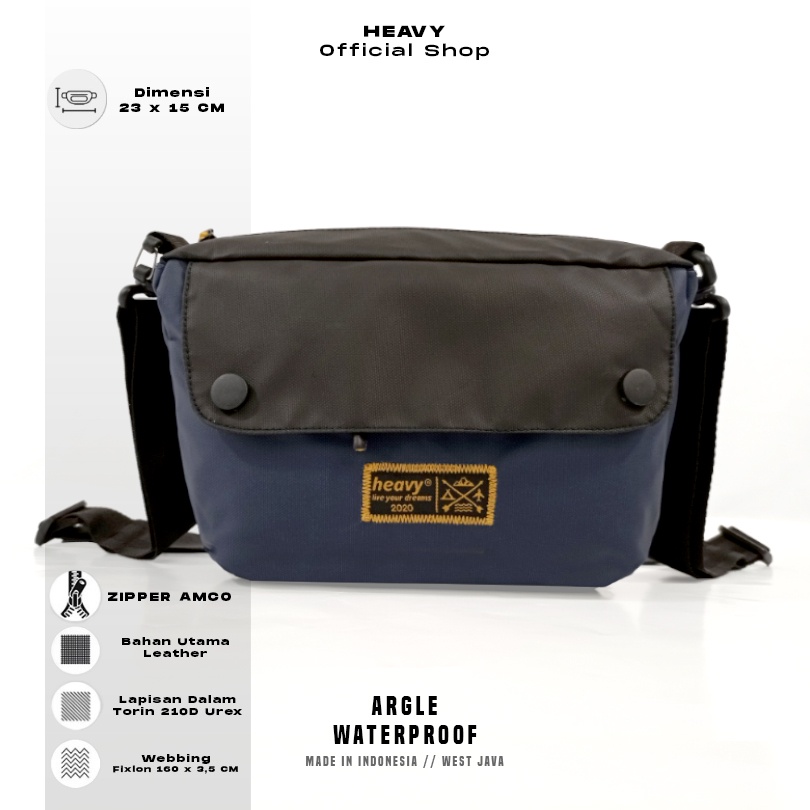 SLINGBAG HEAVY - Tas selempang waterproof - Tas tahan air . Tas Distro Heavy - Tas Slingbag Pria Argle