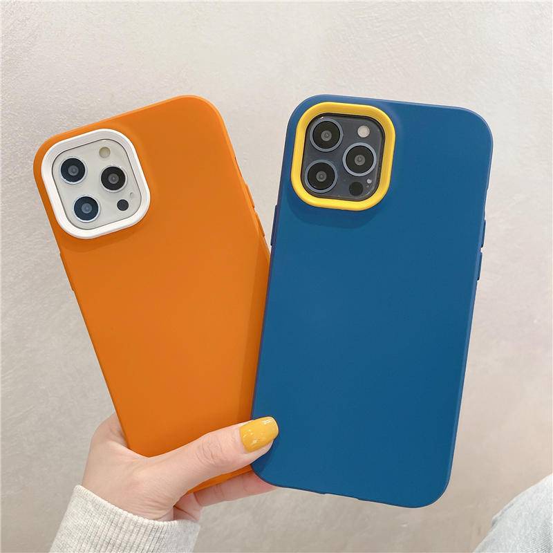 3 In 1 Soft Case Bumper Silikon Warna Permen Shockproof Cover Iphone 13 12 11 Pro Max X Xs Max