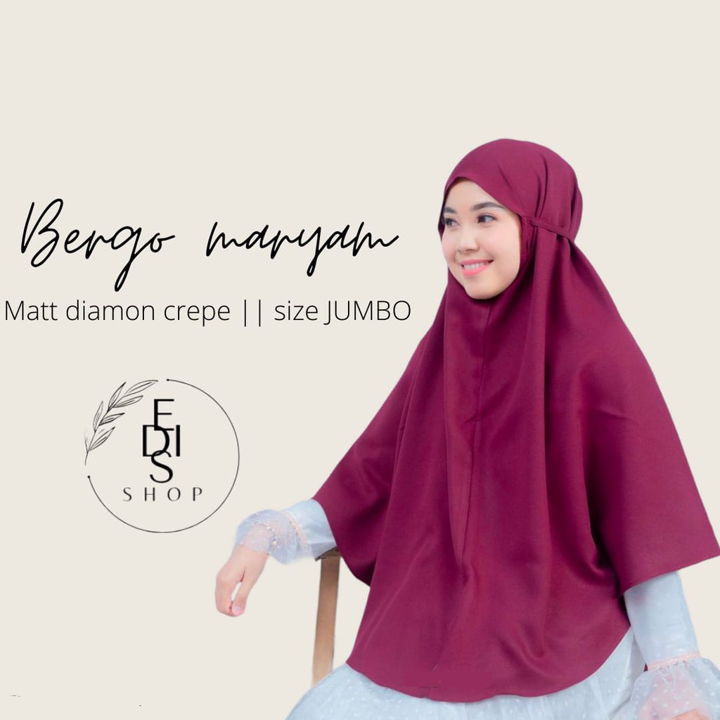 HIJAB BERGO MARYAM JUMBO DIAMOND 1 kg muat 12pc uk 75x100