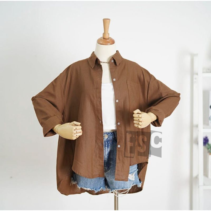 kemeja wanita oversized shirt Olivia shirt