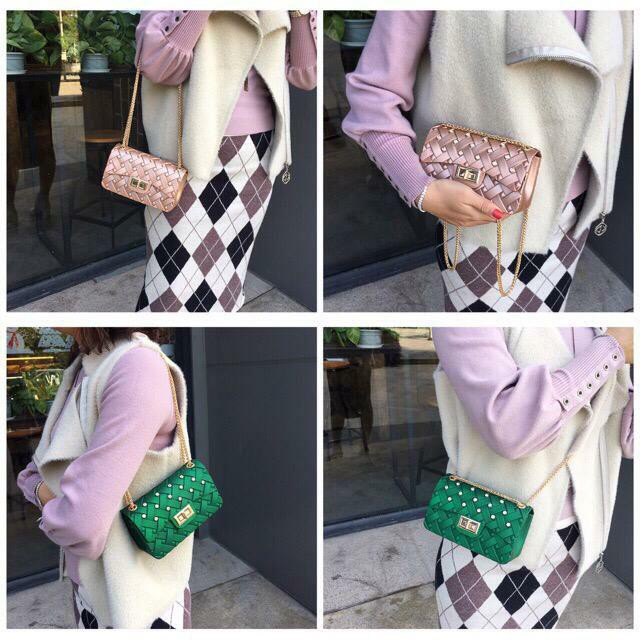 LB 541 (FREE SYAL &amp; BONEKA) TAS SELEMPANG WANITA TAS BATAM IMPORT WANITA - JELLY TIKAR (ADA DIAMOND)