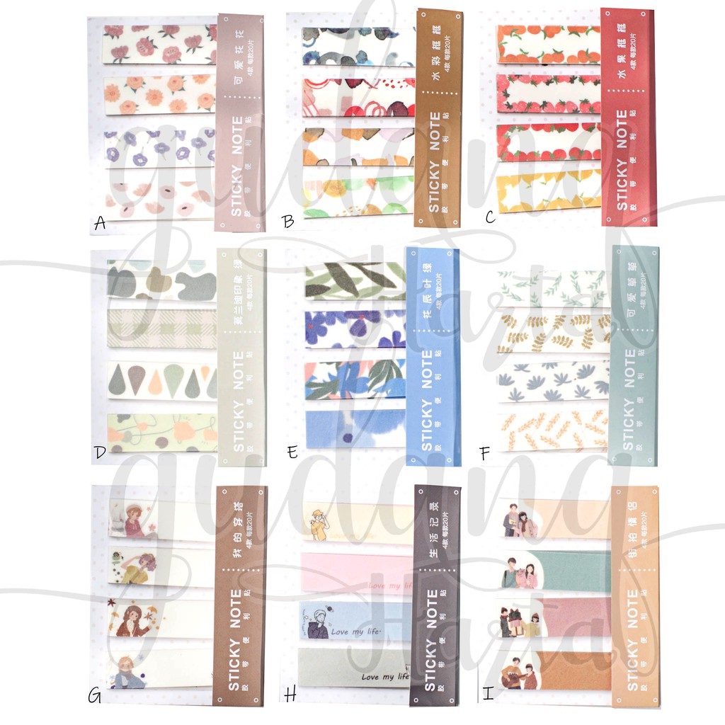 

Sticky Notes Floral Abstarct Notes Lucu Imut Scrapbook DIY GCC 301077