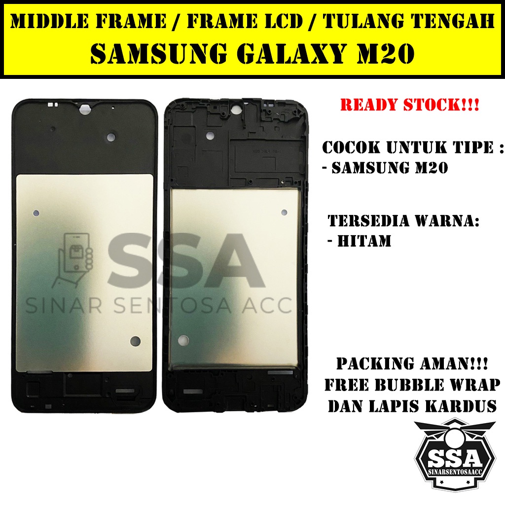 Tulang Tengah Middle Frame LCD Samsung Galaxy M20 Original 100% Tulang Casing Bezel Bezzel Bazel Handphone HP Ori Original Awet Murah M 20