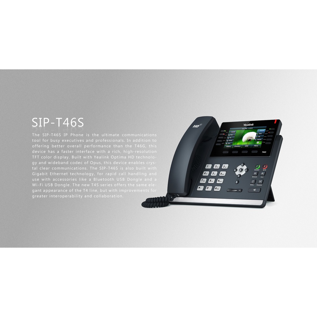 Jual Yealink Sip T46s Ultra Elegant Gigabit Ip Phone Indonesiashopee