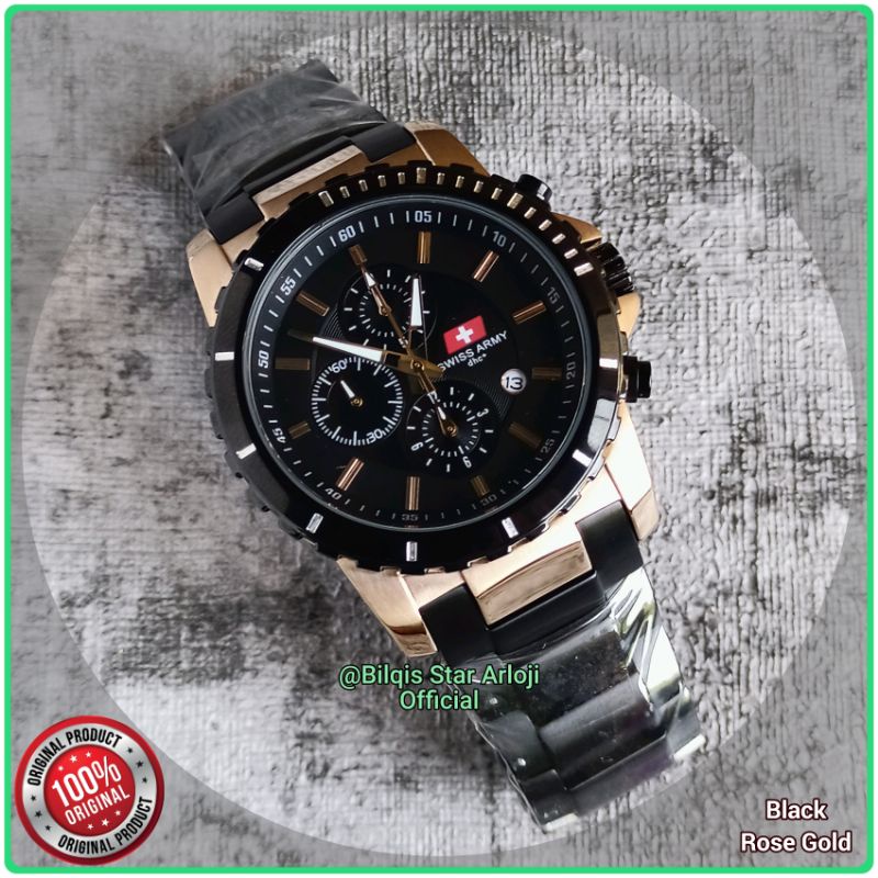 Jam Tangan Pria SA-641 (Model Ac 6141) Rantai Hitam Original