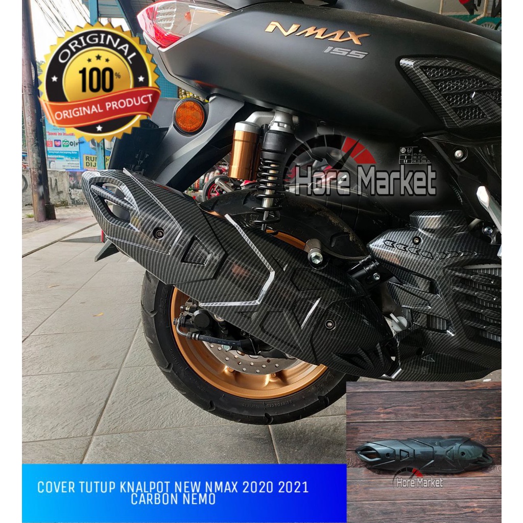 Jual COVER TUTUP KNALPOT NMAX 2020 2021 2022 CARBON NEMO TAMENG KNALPOT