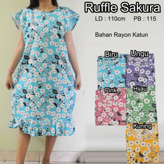 Daster viral rayon termurah cap top brand / daster Ruffle kekinian termurah