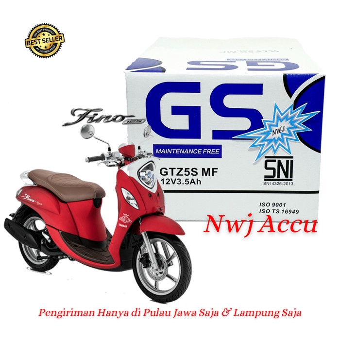 Aki Motor Yamaha Fino 125 GTZ5S GS Y Accu kering