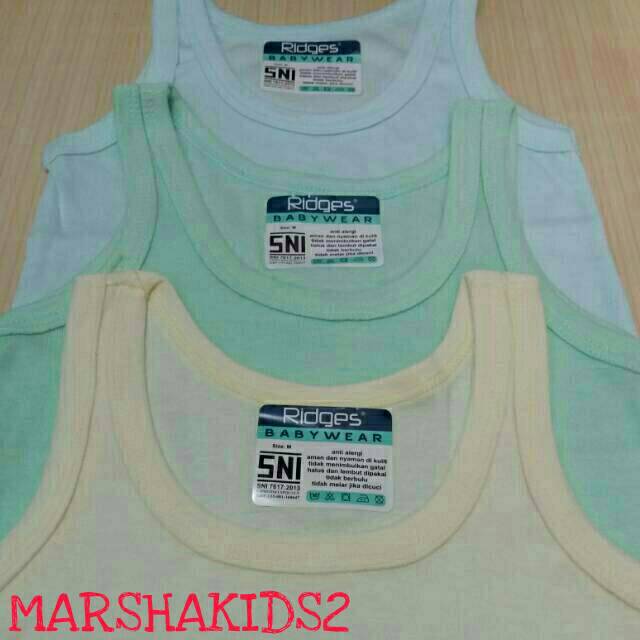 Singlet anak ridges polos warna S M L XL singlet anak cewek & cowok