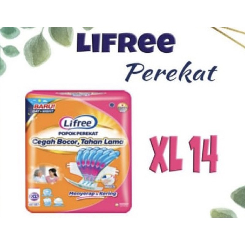 Lifree Popok Perekat / POPOK DEWASA XL14 / XL 14 - Popok Celana Dewasa Pampers - Pampers dewasa