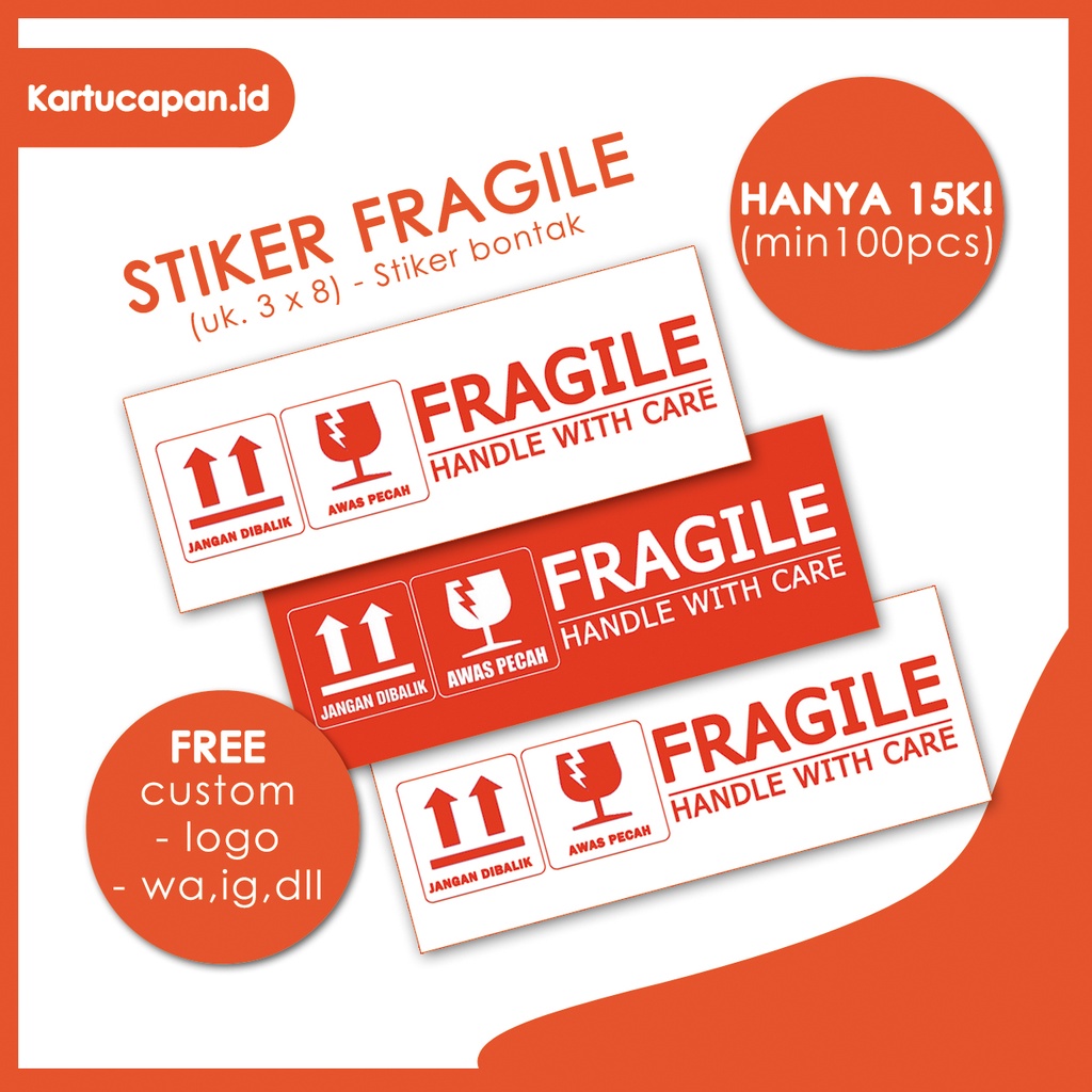 

(100PCS) Sticker Buka paket Unboxing Fragile Stiker Label Pengiriman Olshop
