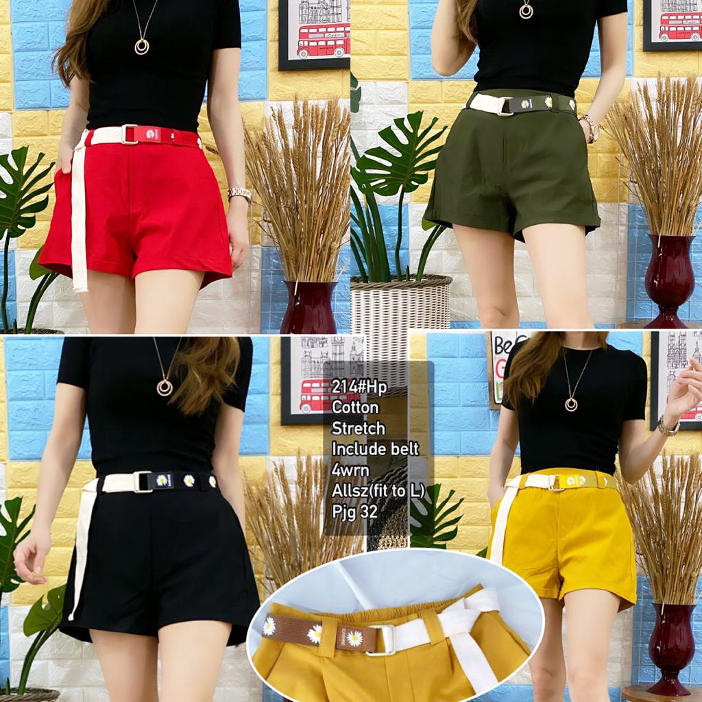 𝑱𝒂𝒌𝒂𝒓𝒕𝒂𝑭𝒂𝒔𝒉𝒊𝒐𝒏 celana pendek short pants korea belt lipat polos bahan katun street halus simple