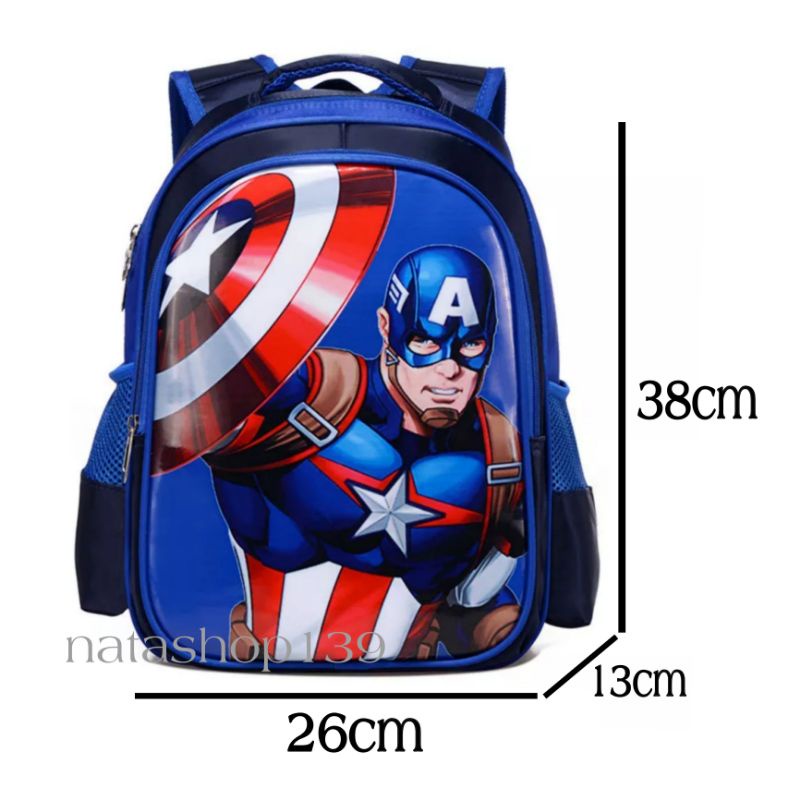 Hot Sale Tas Sekolah TK-SD anak Laki-Laki Tas Ransel Marvel Avengers Anima Superhero