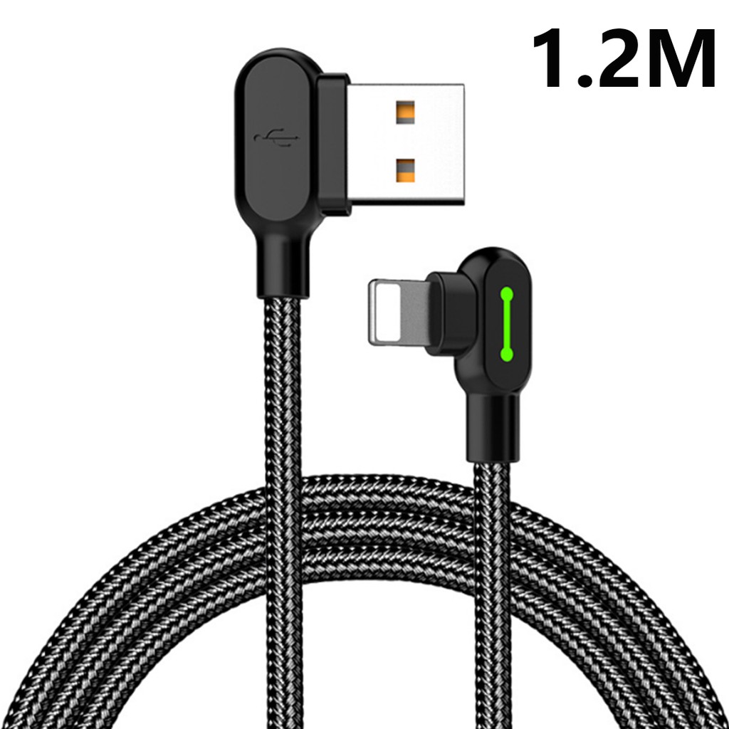 Original McDodo Kabel Gaming Lightning 90 Degree Light Cable 1.2M Black