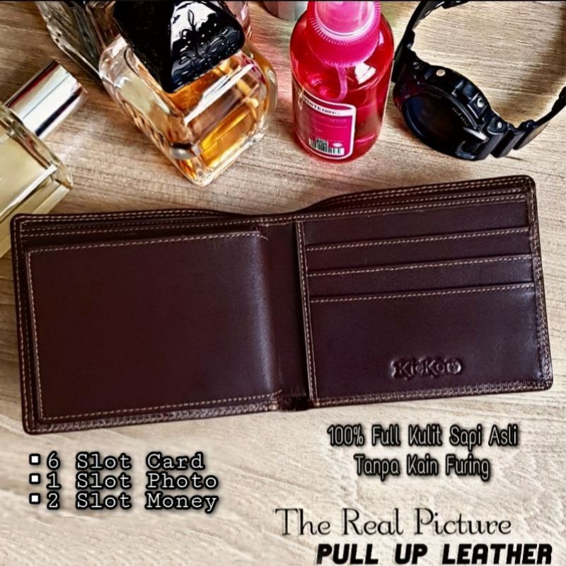 Dompet Kulit Pria Asli kulit sapi Kickers ( 100% Full Kulit Sapi Asli ) TANPA KAIN FURING