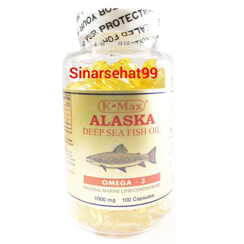 K-max Alaska deep fish oil omega 3 Alaska tutup putih isi 100