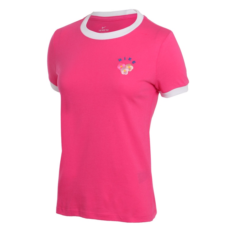 BAJU KAOS/ TSHIRT WANITA NIKE AS W NSW TEE FLORAL 1 RINGER - CV7989674