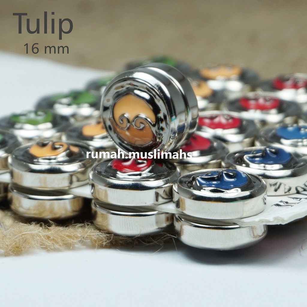 Jepitan jilbab magnet hijab bros pin turki TULIP 16 mm brooch magnet kerudung original turkey