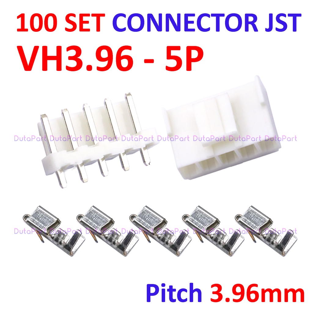 100 SET Connector JST VH3.96 - 5P - Male Female Pin Kaki Lurus 3.96mm