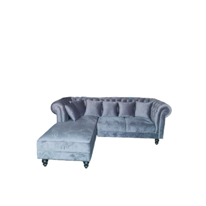 Sofa Leter L Super Mewah Chester Field