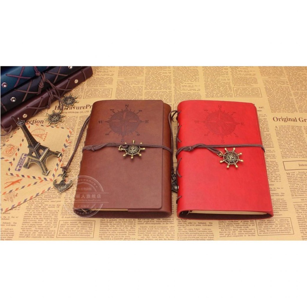 Buku Catatan Retro Pirate Ship Binder Bahan Kulit Model Bajak Laut