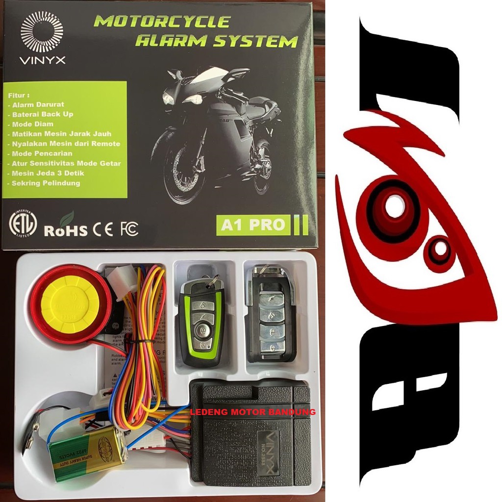 Alarm Nine A1 Pro One Way Kunci Aman Remote Motor Stater Jarak Jauh Safety