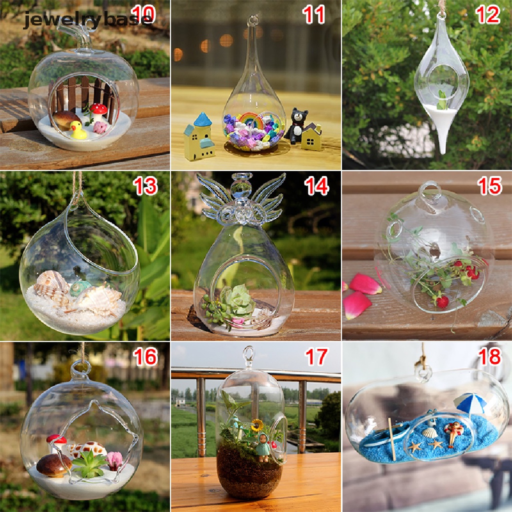 [Base] Hanging Transparent Ball Glass Flower Planter Vase Terrarium Landscape Container Boutique