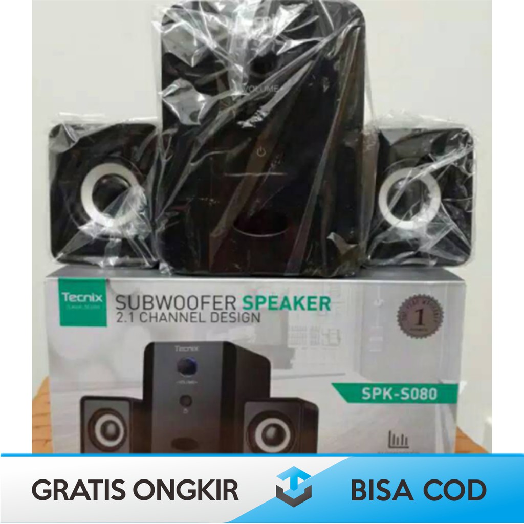 SPEAKER MULTIMEDIA SUBWOOFER TECNIX SPK-S080 ORIGINAL - SPIKER KABEL BESAR TECNIX SPK-S080 ORI