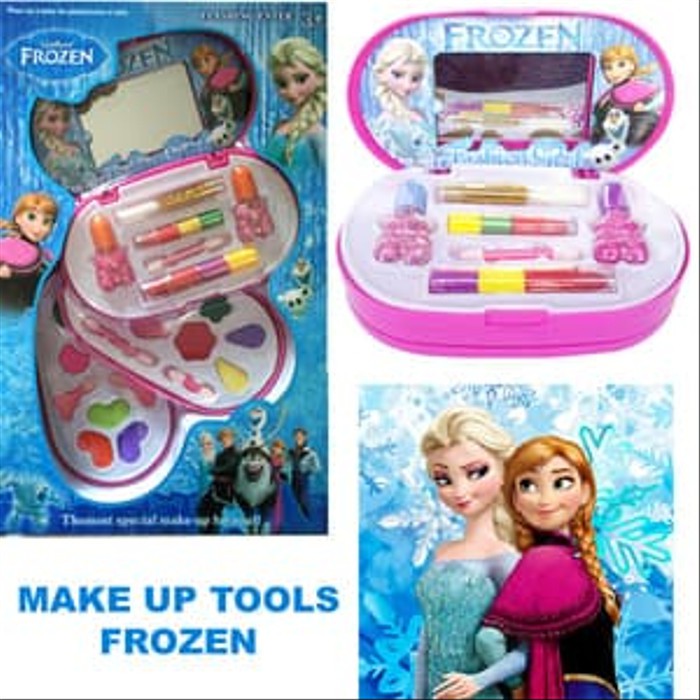  Mainan  anak perempuan cewek make up  frozen  3 susun 