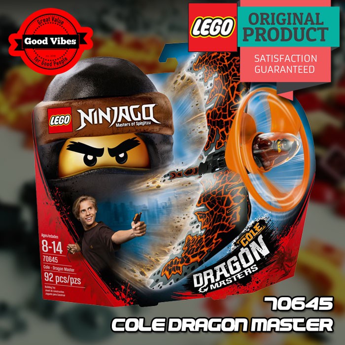 Original LEGO NINJAGO 70645 Cole Dragon Master - Mainan Anak Kreatif Edukasi Terbang Putar Naga