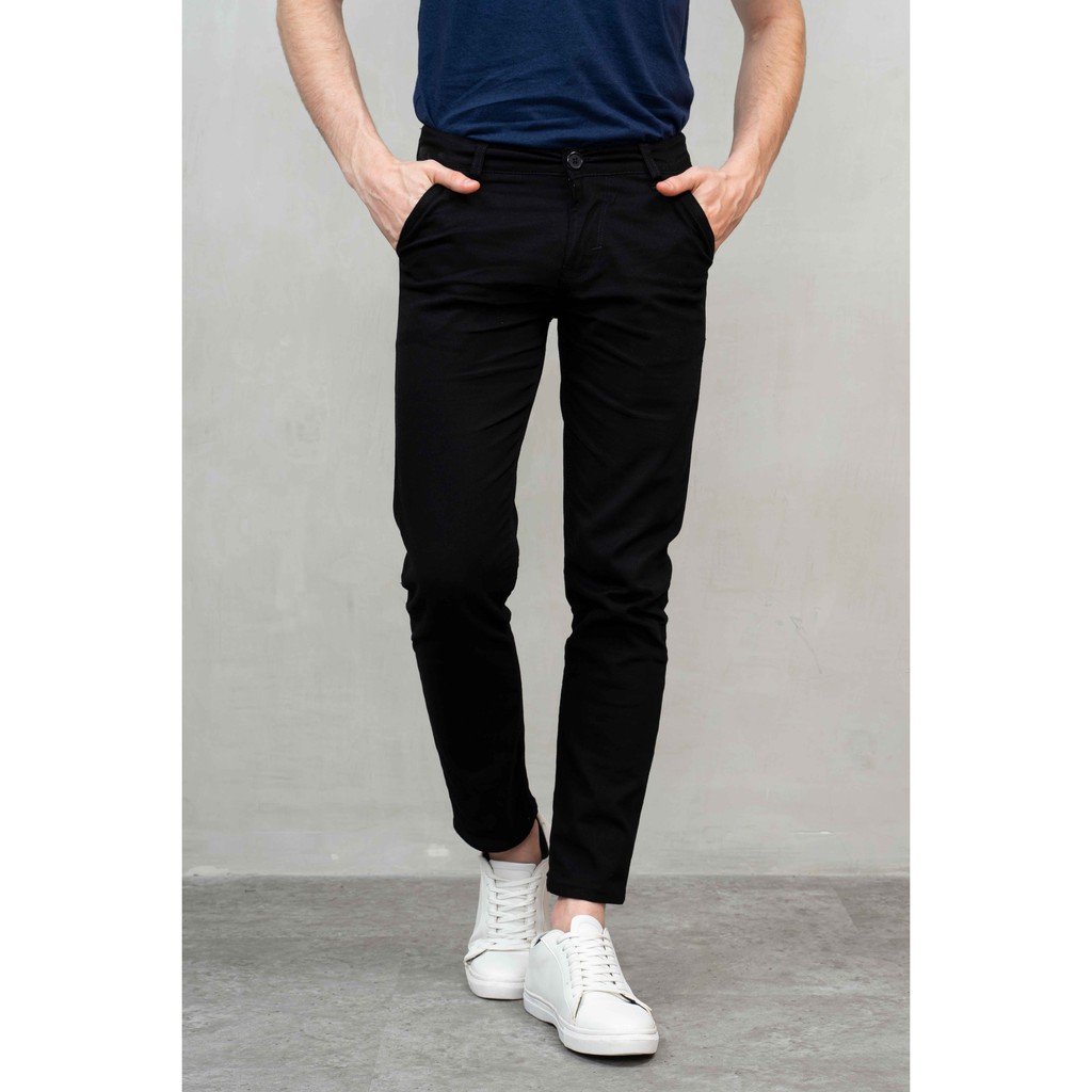 Houseofcuff Celana Chino Panjang Pria Slim fit Stretch Jeans Hitam