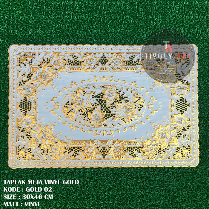 Taplak Meja Vinyl Gold 02 / Taplak Vinyl / Taplak Meja Termurah