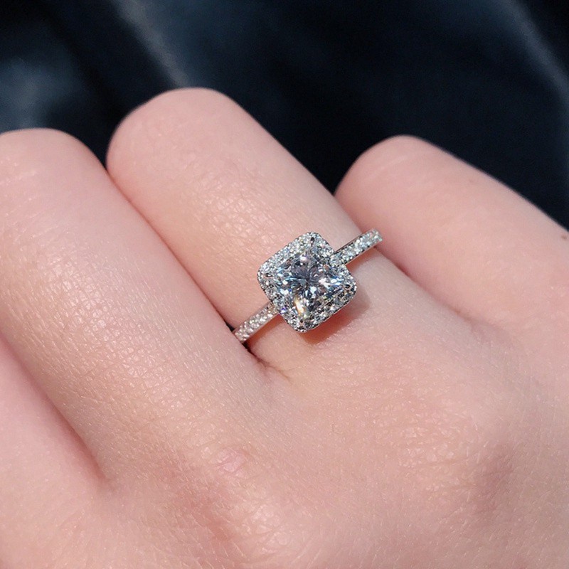 Cincin Cubic Zirconia Gaya Princess Untuk Wanita