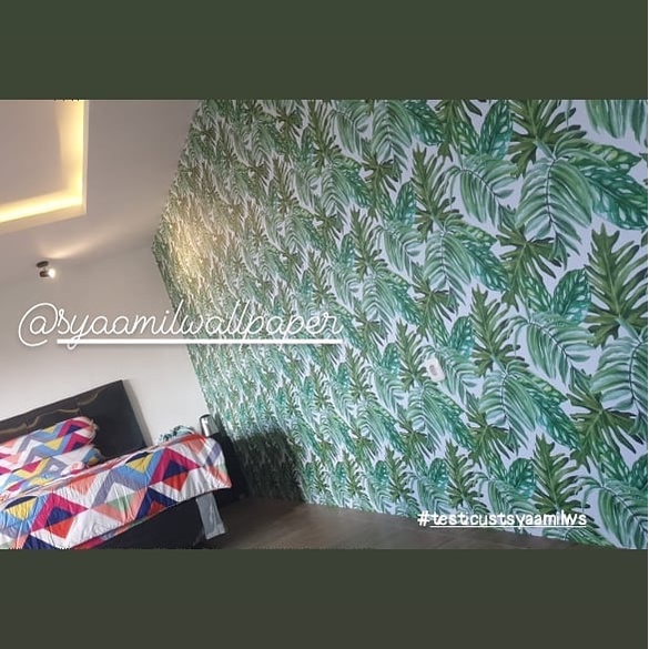Wallpaper Murah - Wallpaper Dinding Stiker Dinding - Wallpaper Dinding Minimalis - Daun Hijau2