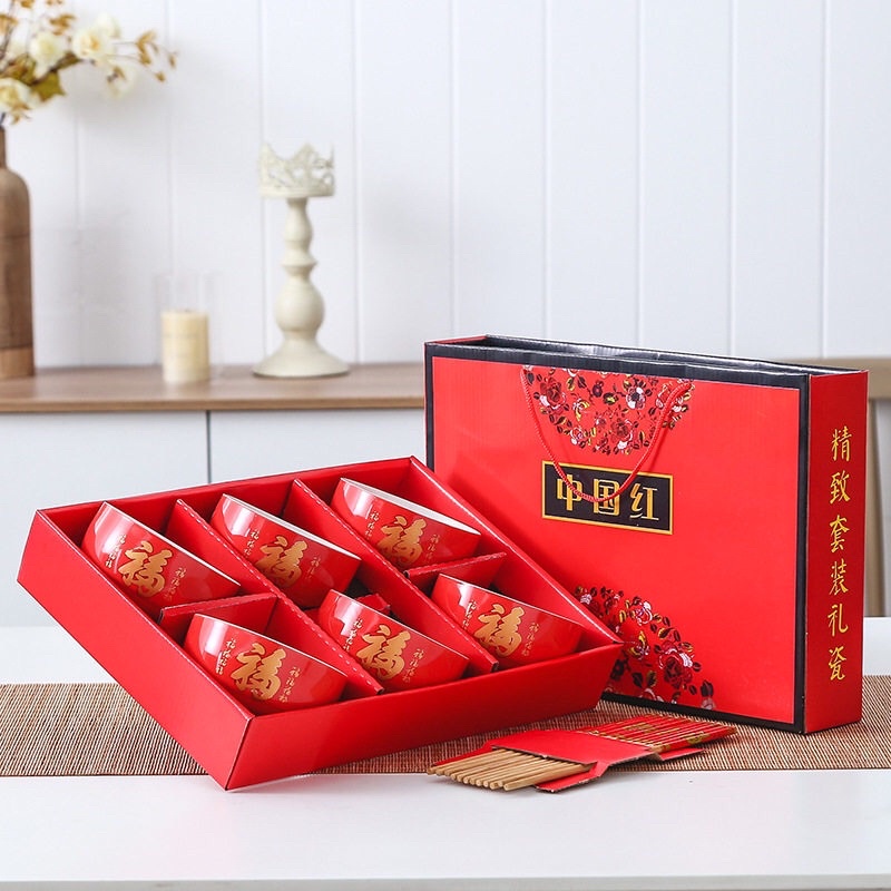 mangkok imlek gift set mangkok keramik set