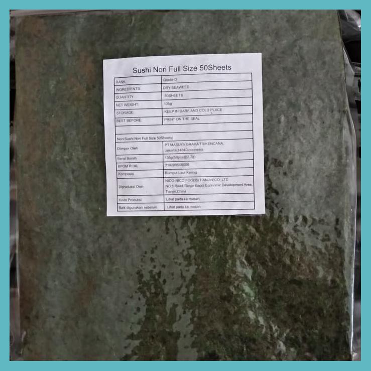 

SUSHI NORI SILVER SEAWEED 50 LEMBAR