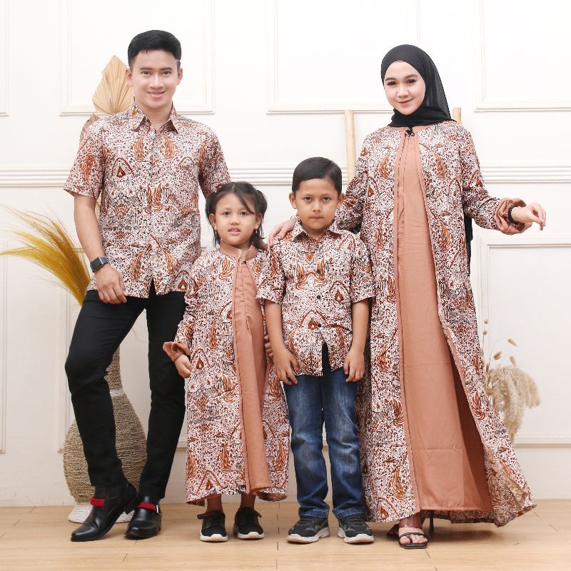 MAHKOTA MOCCA COUPLE KELUARGA BATIK / BATIK FAMILLY / COUPLE MATARAM / BAJU KONDANGAN / BAJU PESTA /
