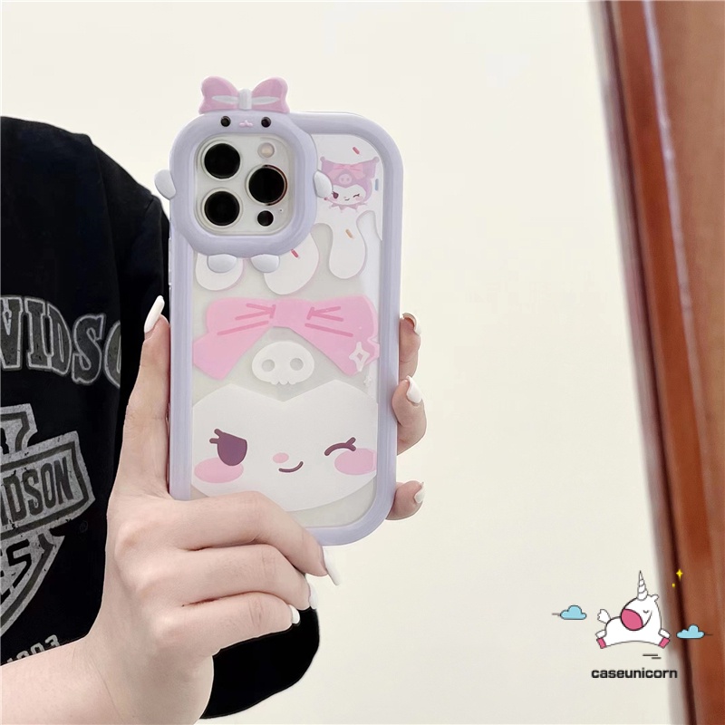 Kuromi Case Lucu Samsung A13 A12 A14 A04E A04 A32 A50 A50s A30s A51 A52 A52s A31 A22 A23 M32 A33 A53 A73 A04s A11 A21s A71 A53 A03 A03s A02s 3D Bow Little Monster Lens Soft Case