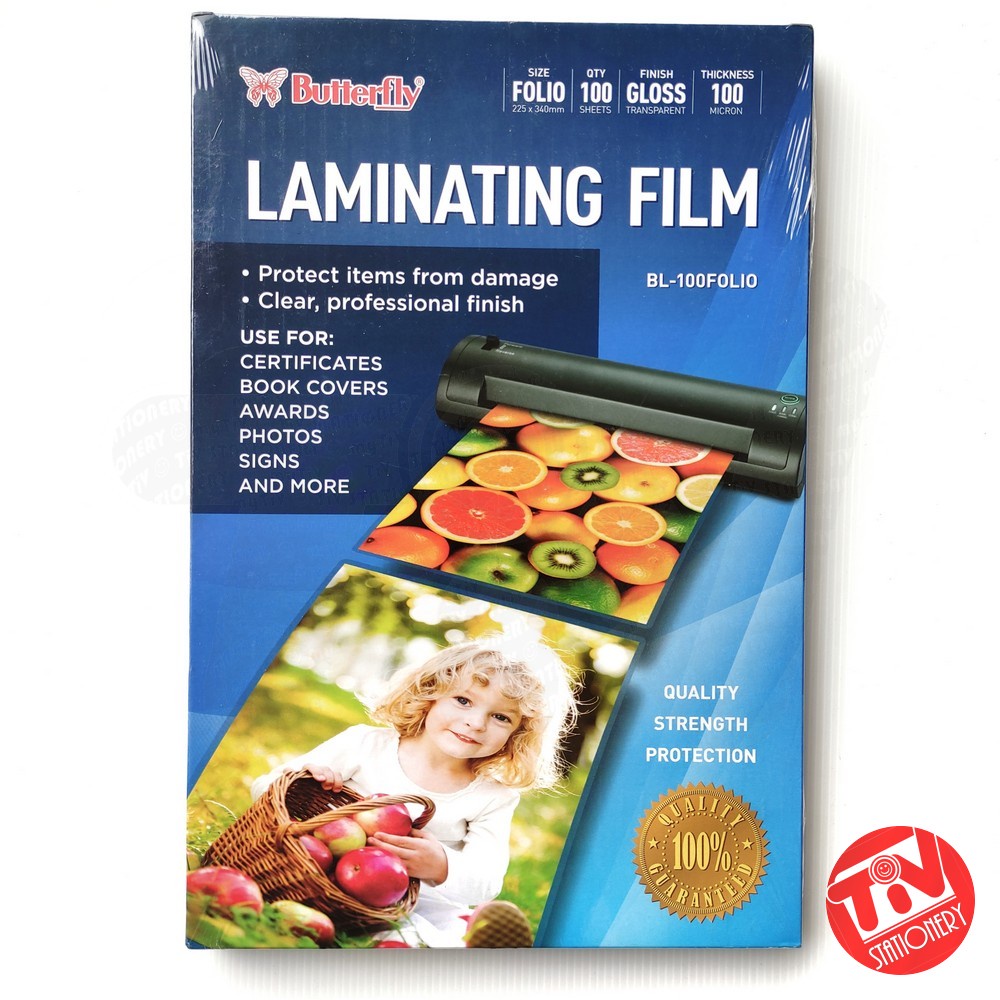 

Plastik Laminating Glossy F4 Butterfly 100 micron (100 sheets)