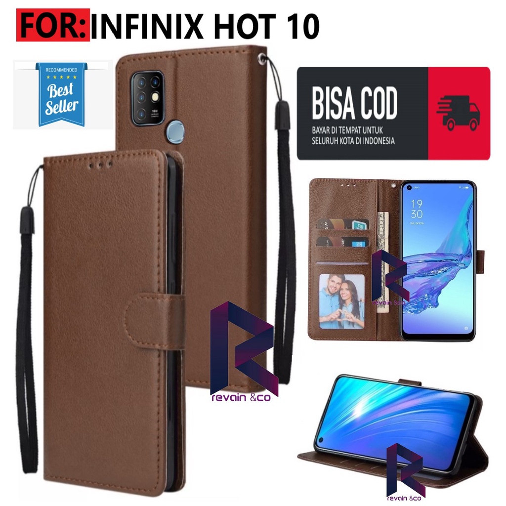 CASE INFINIX HOT 10 FLIP WALLET LEATHER KULIT PREMIUM FLIP COVER SARUNG BUKA TUTUP FLIP CASE INFINIX HOT 10