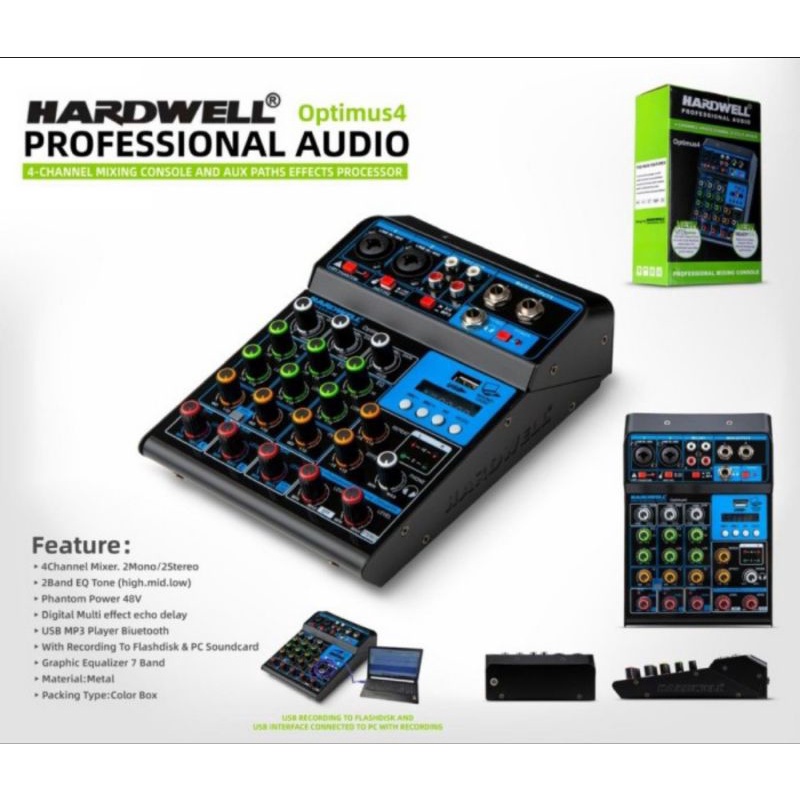 Mixer Audio 4 Channel HARDWELL OPTIMUS 4