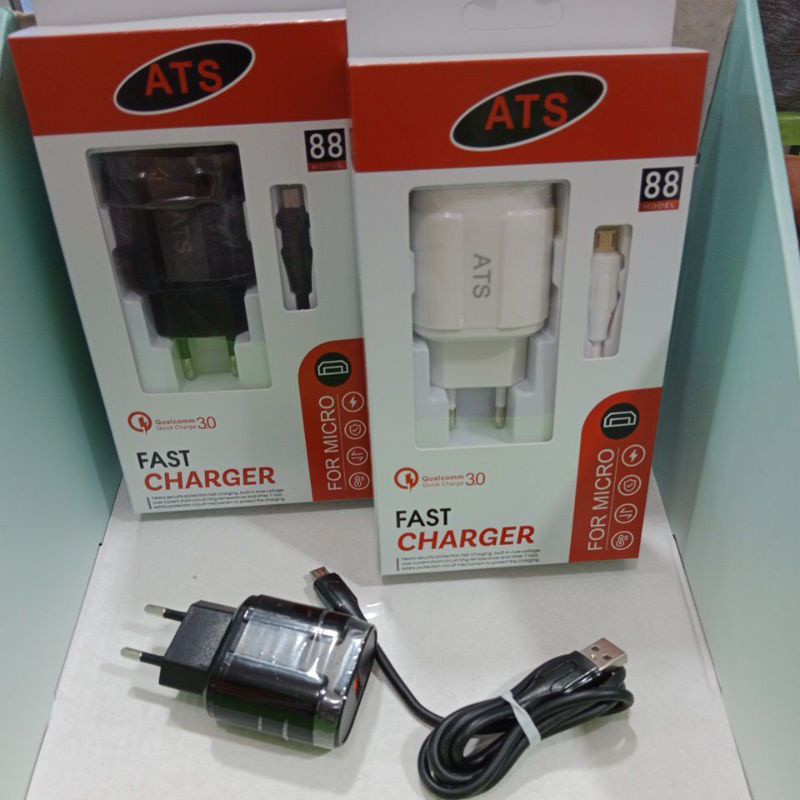 Charger ATS Merah putih Fast Charging 3.0A Real ATS-88