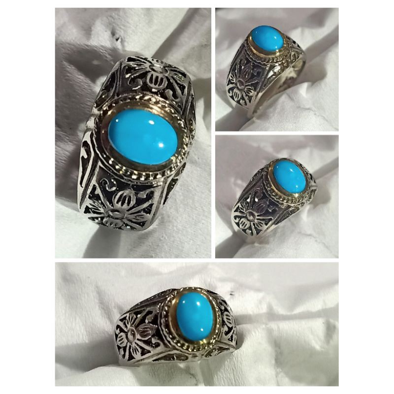 natural Pirus Persia polos ring kerawang