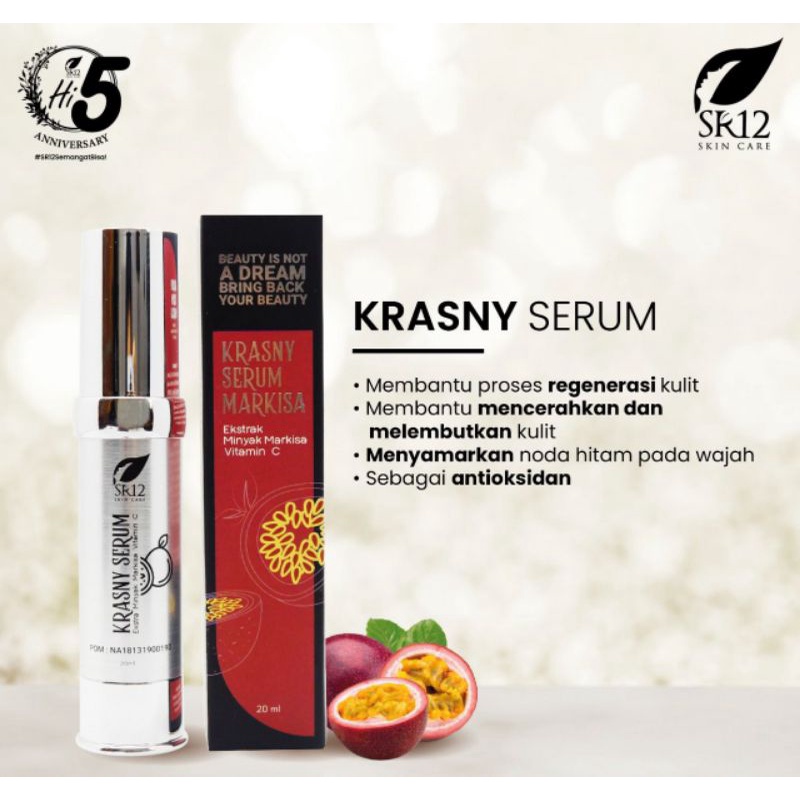 SERUM MENCERAHKAN MELEMBABKAN MENGHILANGKAN FLEK HITAM BEKAS JERAWAT DAN KULIT KERING / KRASNY SERUM