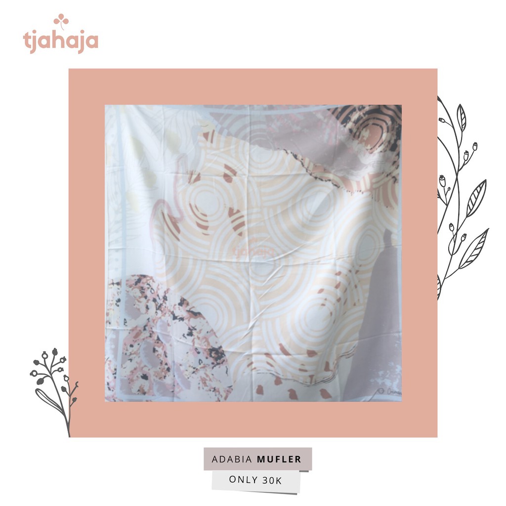 Jilbab Motif Segi Empat ADABIA MUFLER seri CREMONA Ungu Muda Putih Silver Baru Original