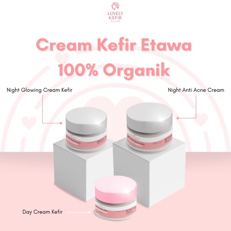 [Free Gift] Night Glowing Cream Kefir | Lovely Kefir Nature | Cream Malam