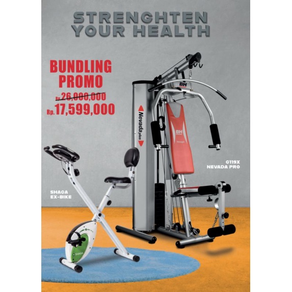 HOT PROMO BUNDLING HOME GYM BH G119XA NEVADA PLUS & SHAGA EX-BIKE