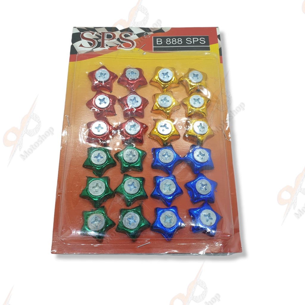 Grosir Baut Motor Variasi Bintang Bulat Obeng Kembang Baut 10 M6 24pcs Baut Plat Nomor Motor SPS PMS Baut Serbaguna