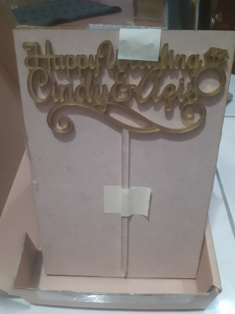 Wedding Couple Name / Nama Pasangan Pernikahan Custom Cake Topper