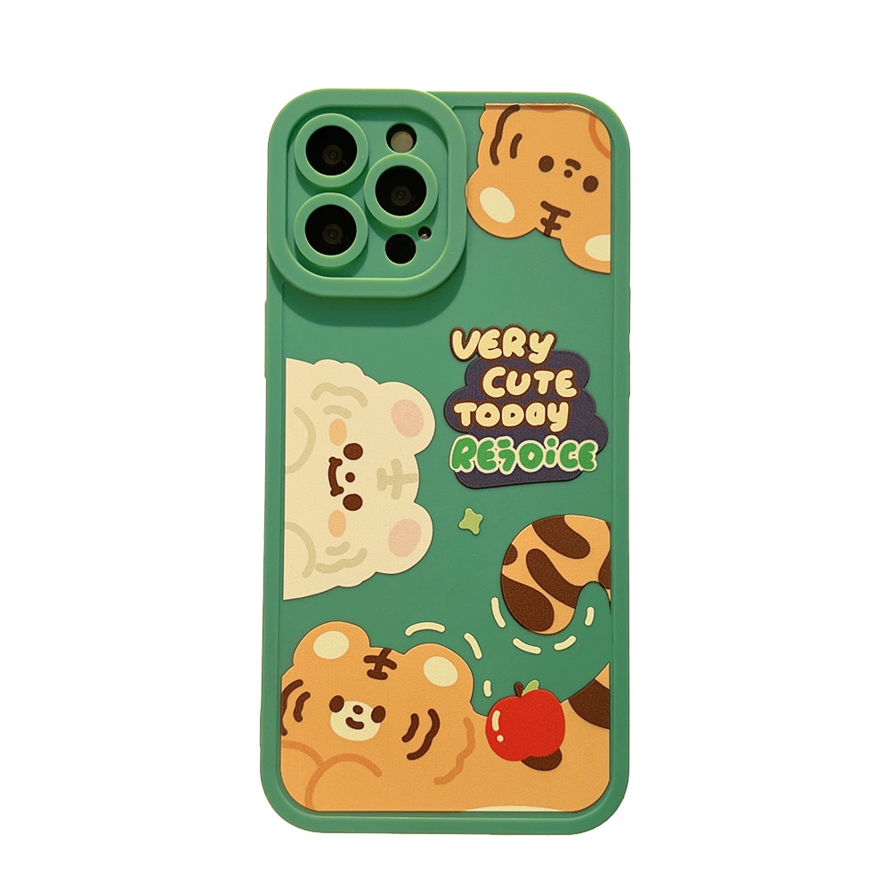 IPHONE Kartun Lucu Tiger Friends Matte Back Case Untuk Iphone7 8 PLUS X XR XS 11 12 13 14 MINI PRO MAX SE 2020 Lembut Silicone Cover